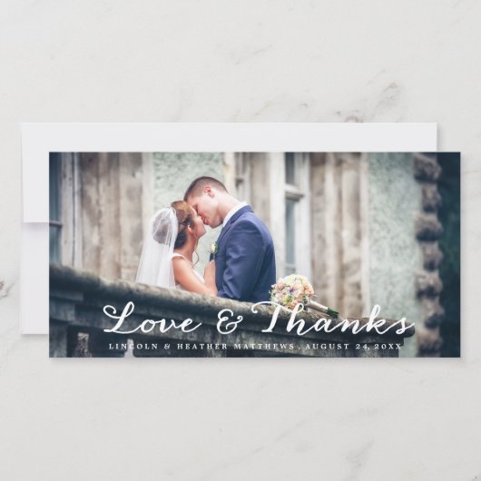 Full Horizontal 結婚's Thank You Photo Card サンキューカード (正面)