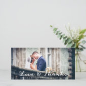 Full Horizontal 結婚's Thank You Photo Card サンキューカード (スタンド正面)