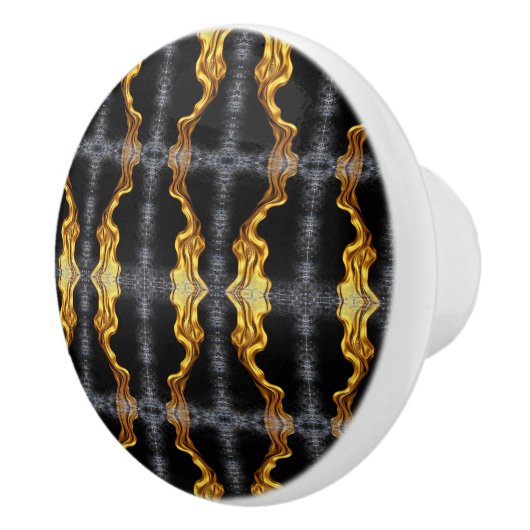 Full Liquid Gold Black Monochrome Cabinet Hardware セラミックノブ (右)