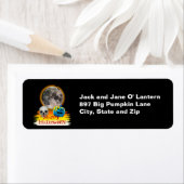 Full Moon、スカル、およびBlue Pumpkin at Night Labels ラベル (インサイチュ)