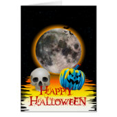 Full Moon、スカル、Blue Pumpkin at Night Card (正面)