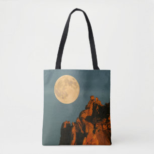 Full Moon 玄武岩の断崖 スミス・ロック州立公園 トートバッグ