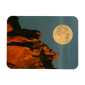 Full Moon | 玄武岩の断崖 スミス・ロック州立公園 マグネット (横)