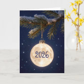 Full Moon 2026 Christmas Ornament カード (黄色い花)