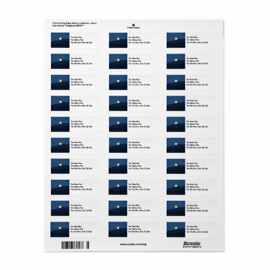 Full Moon Address Name Labelsカスタム ラベル (フルシート)