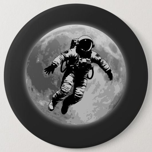 Full Moon and Astronaut 缶バッジ (正面)