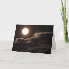Full Moon and Clouds 空白の 5x7カード サンキューカード
