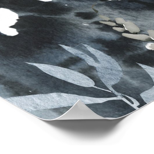 Full Moon and Dragon Dusty Blue ポスター (角)