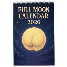 Full Moon Animals 2026 Funny Wall Calendar カレンダー