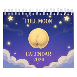 Full Moon Animals 2026 Funny Wall Calendar カレンダー