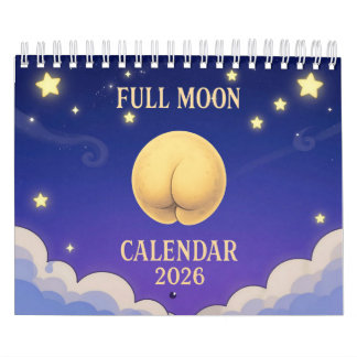 Full Moon Animals 2026 Funny Wall Calendar カレンダー