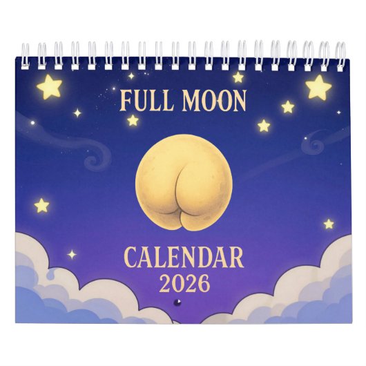 Full Moon Animals 2026 Funny Wall Calendar カレンダー (カバー)