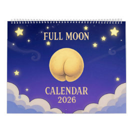 Full Moon Animals 2026 Funny Wall Calendar カレンダー