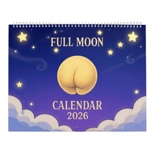 Full Moon Animals 2026 Funny Wall Calendar カレンダー (カバー)