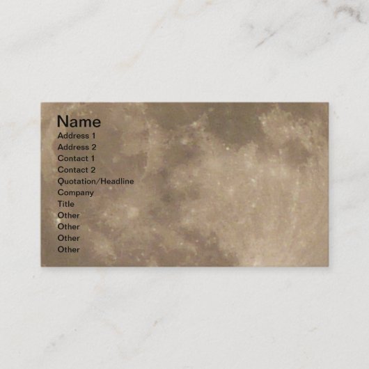 Full Moon Business Cardカードのパーソナライズ 名刺 (正面)