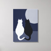 Full Moon Canvas Print白黒猫 キャンバスプリント (正面)