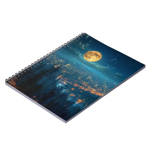 Full Moon, City at Night Notebook ノートブック (左側)