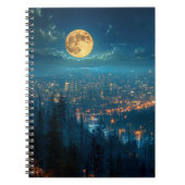 Full Moon, City at Night Notebook ノートブック (正面)