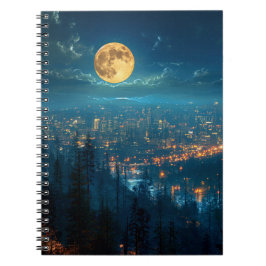 Full Moon, City at Night Notebook ノートブック