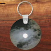 Full Moon Clouds自然写真キーチェーンキーリング キーホルダー (正面)
