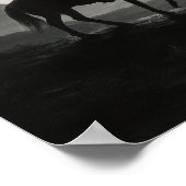 Full Moon Desert Print - Silver Night Western ポスター (角)