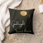 Full Moon Good Night Sweet Dreams Black Throw Pi クッション (ブランケット)