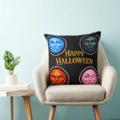Full moon happy Halloween elemental throw pillow d クッション (椅子)