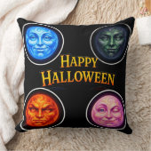 Full moon happy Halloween elemental throw pillow d クッション (ブランケット)