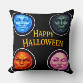 Full moon happy Halloween elemental throw pillow d クッション (正面)