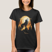 Full Moon Howling Wolf Wolves 1 Tシャツ (正面)