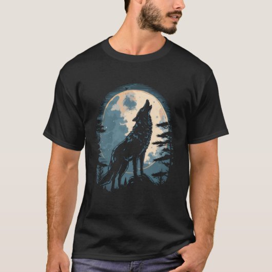 Full Moon Howling Wolf Wolves   2 Tシャツ (正面)