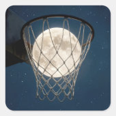 Full Moon In a Basketball Net スクエアシール (正面)