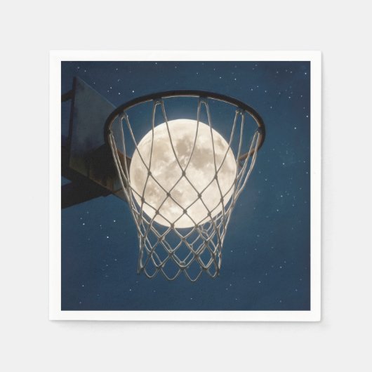 Full Moon In a Basketball Net スタンダードカクテルナプキン (正面)
