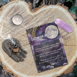 Full Moon Invocation Pagan Prayer Pocket Card 招待状