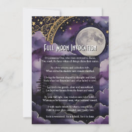Full Moon Invocation Pagan Prayer Ritual Card 招待状