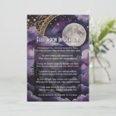 Full Moon Invocation Pagan Prayer Ritual Card 招待状 (スタンド正面)