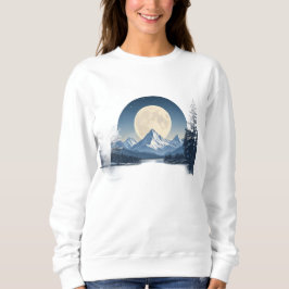 Full Moon Mountain Landscape Sweatshirt スウェットシャツ