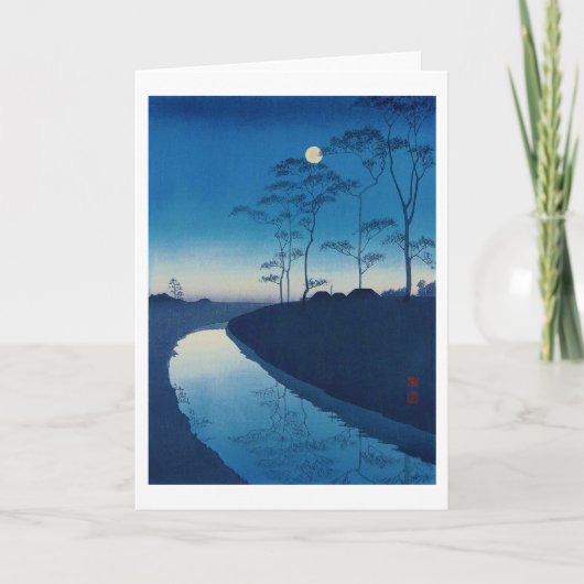 Full Moon Night, Koho Shoda, Woodcut カード (正面)