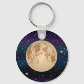 Full Moon on Starry Night Hand Drawn  キーホルダー (正面)