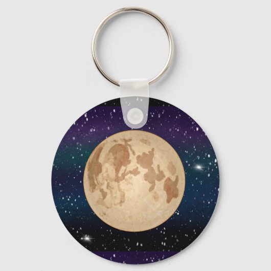 Full Moon on Starry Night Hand Drawn  キーホルダー (正面)
