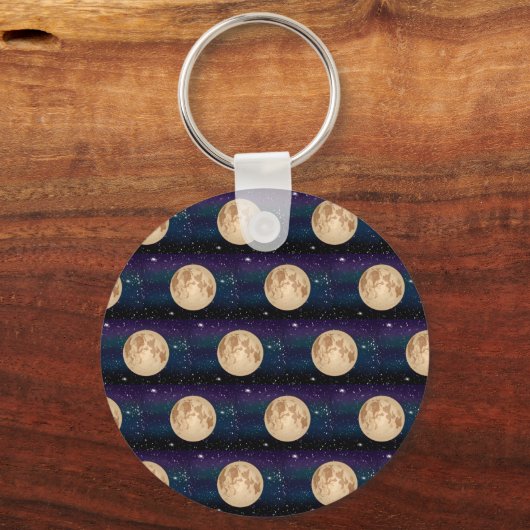 Full Moon on Starry Night Hand Drawn  キーホルダー (裏面)