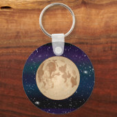 Full Moon on Starry Night Hand Drawn  キーホルダー (正面)