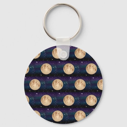 Full Moon on Starry Night Hand Drawn  キーホルダー (裏面)