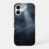 Full Moon Over Misty Forest Dark Case iPhone 16ケース (裏面)