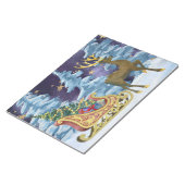 Full Moon Over Reindeer With Sleigh ノートパッド (アングル)