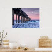 Full Moon Over Scripps Pier ポスター (キッチン)
