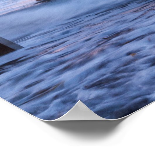 Full Moon Over Scripps Pier ポスター (角)