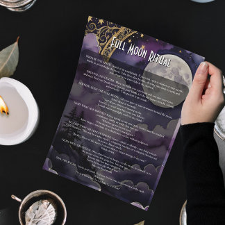Full Moon Pagan Ritual & Prayer Book of Shadows ポスター
