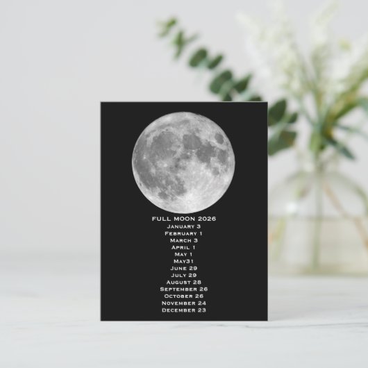 Full Moon Phases 2026 Postcard ポストカード (スタンド正面)