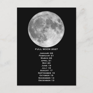 Full Moon Phases 2027 ポストカード